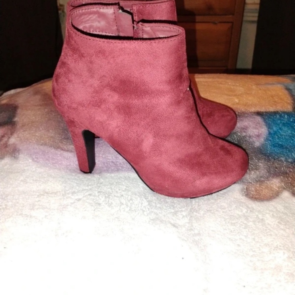 Fashion Bug Burgundy Ankle Boots